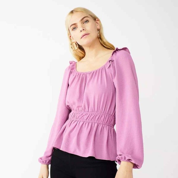 Nine West Tops - Women's Nine West Squareneck Peplum Blouse Size Small